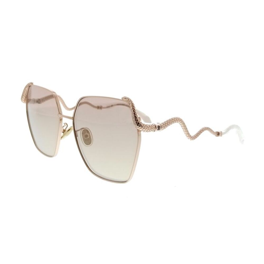 Roberto Cavalli SRC035M598FCG Shiny Copper Gold Rectangle Womens Sunglasses